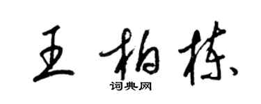 梁錦英王柏棟草書個性簽名怎么寫