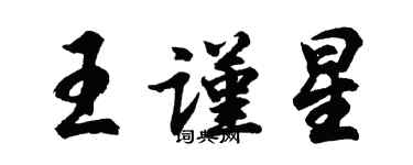 胡問遂王謹星行書個性簽名怎么寫