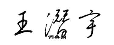 梁錦英王潛宇草書個性簽名怎么寫