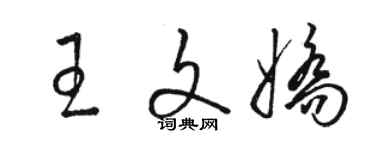 駱恆光王文嬌草書個性簽名怎么寫