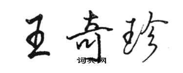 駱恆光王奇珍行書個性簽名怎么寫