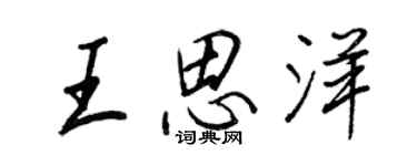 王正良王思洋行書個性簽名怎么寫