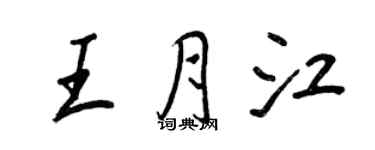 王正良王月江行書個性簽名怎么寫
