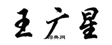 胡問遂王廣星行書個性簽名怎么寫