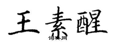 丁謙王素醒楷書個性簽名怎么寫