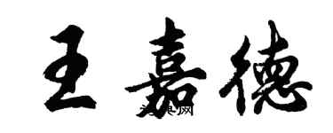 胡問遂王嘉德行書個性簽名怎么寫