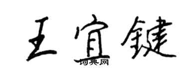 王正良王宜鍵行書個性簽名怎么寫