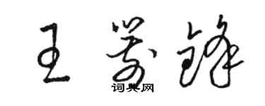 駱恆光王箭鋒草書個性簽名怎么寫