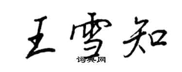 王正良王雪知行書個性簽名怎么寫