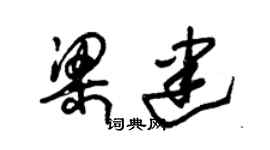 朱錫榮梁建草書個性簽名怎么寫