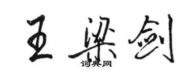 駱恆光王梁劍行書個性簽名怎么寫