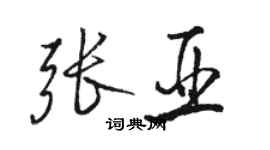 駱恆光張亞行書個性簽名怎么寫