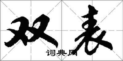 胡問遂雙表行書怎么寫