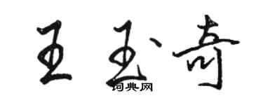 駱恆光王玉奇行書個性簽名怎么寫