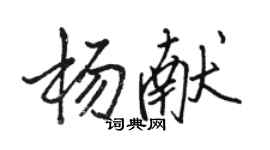 駱恆光楊獻行書個性簽名怎么寫
