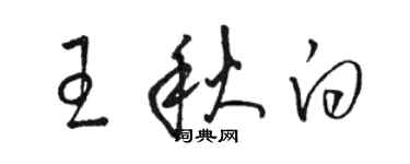 駱恆光王秋白草書個性簽名怎么寫