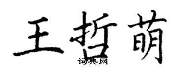 丁謙王哲萌楷書個性簽名怎么寫