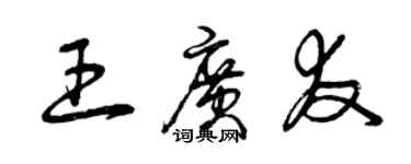 曾慶福王廣友草書個性簽名怎么寫