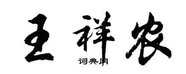 胡問遂王祥農行書個性簽名怎么寫