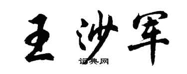 胡問遂王沙軍行書個性簽名怎么寫