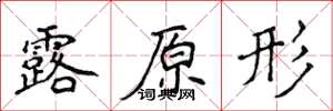 侯登峰露原形楷書怎么寫