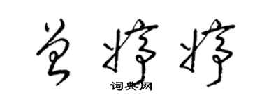 梁錦英曾婷婷草書個性簽名怎么寫