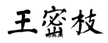 翁闓運王密枝楷書個性簽名怎么寫