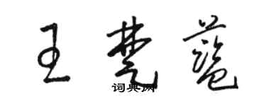 駱恆光王楚藍草書個性簽名怎么寫
