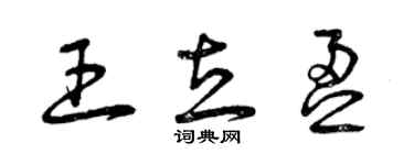 曾慶福王立盈草書個性簽名怎么寫