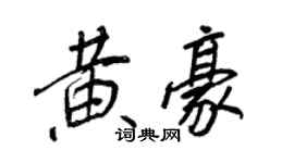 王正良黃豪行書個性簽名怎么寫