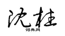 曾慶福沈柱草書個性簽名怎么寫