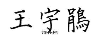 何伯昌王宇鵑楷書個性簽名怎么寫