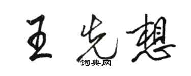 駱恆光王先想行書個性簽名怎么寫