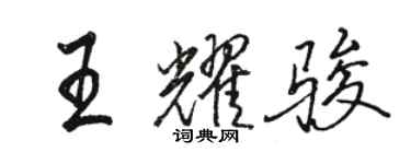 駱恆光王耀駿行書個性簽名怎么寫