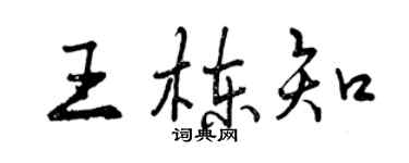 曾慶福王棟知行書個性簽名怎么寫