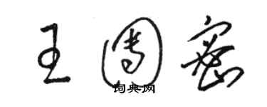 駱恆光王團密草書個性簽名怎么寫