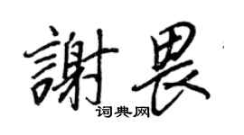 王正良謝畏行書個性簽名怎么寫