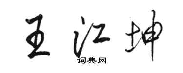 駱恆光王江坤行書個性簽名怎么寫