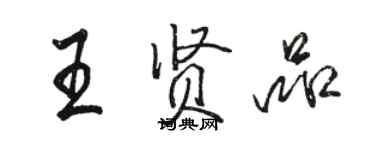 駱恆光王賢品行書個性簽名怎么寫