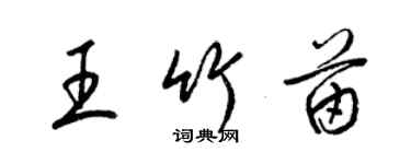 梁錦英王竹苗草書個性簽名怎么寫