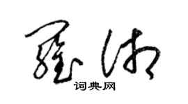 梁錦英羅湘草書個性簽名怎么寫