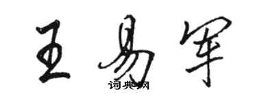 駱恆光王易軍行書個性簽名怎么寫