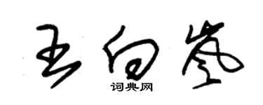 朱錫榮王向嵐草書個性簽名怎么寫