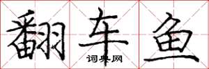 龐中華翻車魚楷書怎么寫
