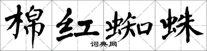 翁闓運棉紅蜘蛛楷書怎么寫