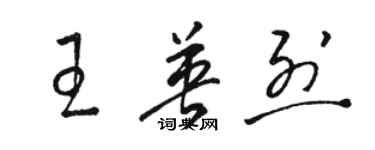 駱恆光王英烈草書個性簽名怎么寫