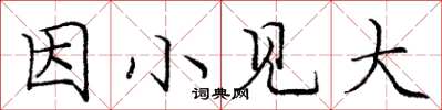 龐中華因小見大楷書怎么寫