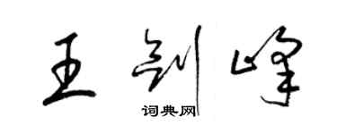 梁錦英王劍峰草書個性簽名怎么寫