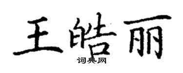丁謙王皓麗楷書個性簽名怎么寫