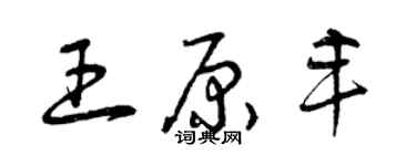 曾慶福王原豐草書個性簽名怎么寫